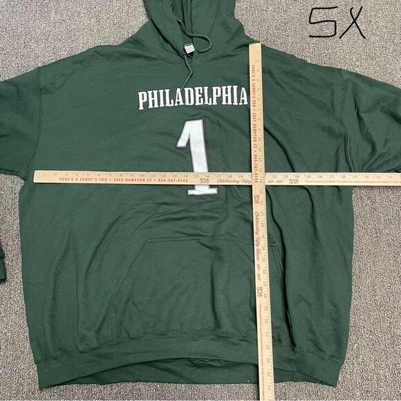 New Philadelphia Eagles Hurts Green Pullover Hoodie Sweatshirt Size 2X-5X - Picture 10 of 10